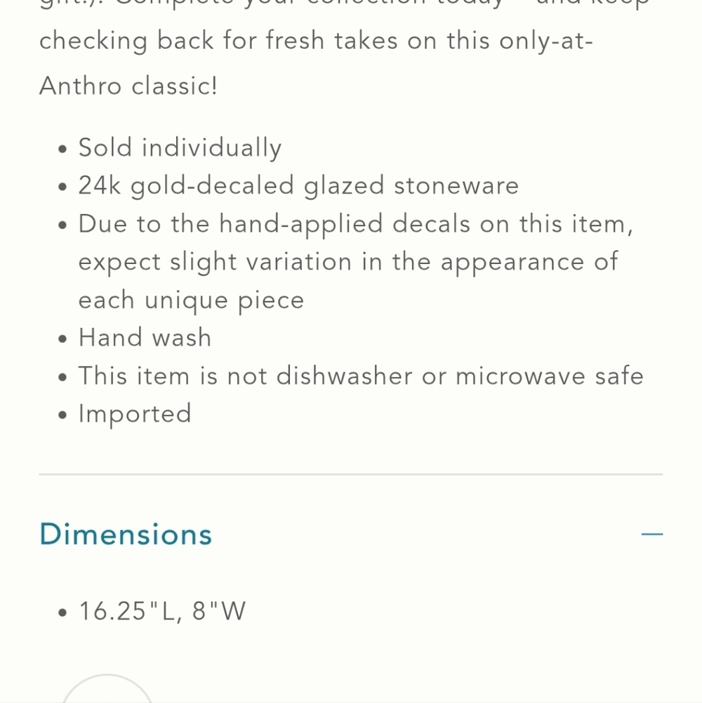 Anthropologie Bistro Butterfly Oval Platter - Picture 8 of 12